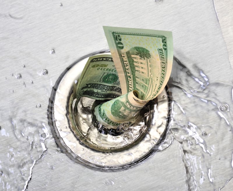 money down the drain from hidden water leaks